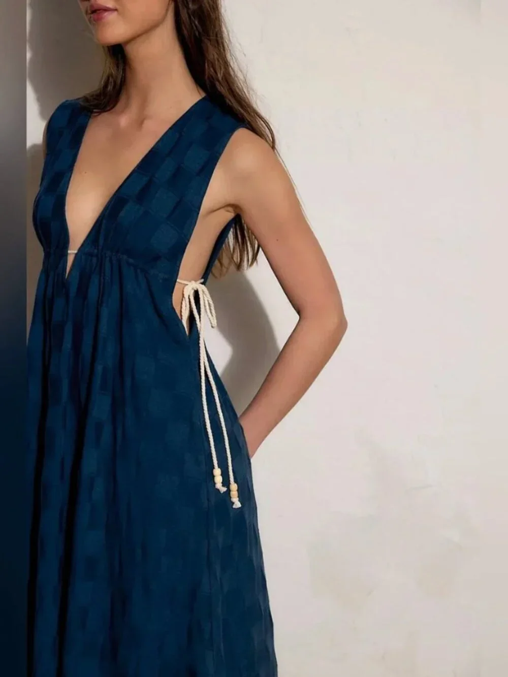 Free People Women's Tidebreaker Midi Dress In Posiedon - Size M  NWT